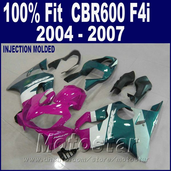 Plástico moldeado por inyección al 100% para carenados HONDA CBR 600 F4i 2004 2005 2006 2007 kits de carenado cbr600 f4i 04 05 06 07 HASX