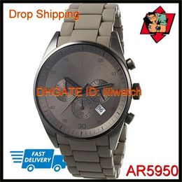 100% JAPAN MOVEMENT DROPSHIP New Grey SILICON CHRONOGRAPH LOVERS NIEUWSTE HORLOGE AR5950 AR5951290S