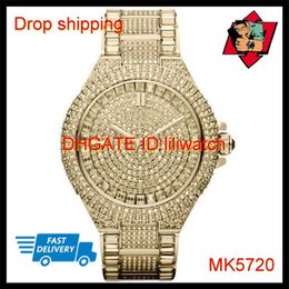 100% Japan Movement Ladies Watch MK5720 MK5862 MK5869 CAMILLE CAMLLE KRISTAL INSTERDE PAVE DIAL RAMESLESS STAAL252R