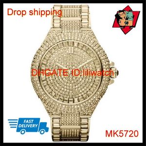 100% JAPAN MOVEMENT Ladies Watch MK5720 MK5862 MK5869 Camille Crystal Incrusted Pave Dial Stainless Steel298S