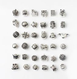 100 types charme 120pcs Lot Authentic 925 Silver S Charms perles s'adapte aux bracelets de charme de bière européenne 6058549