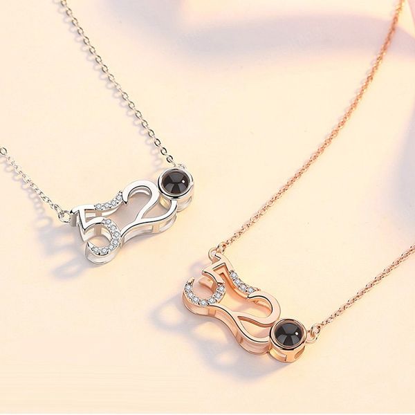 Collier 100 langues 520 colliers pendentifs La mémoire de l'amour Différent Express Je t'aime Cadeau créatif