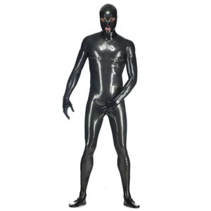 100% Latex Rubber Body Body Suit serré Masque Sock Gloveszip Outfit0.4 mm S-XXL Cosplay, Masquerade Catsuit Costumes