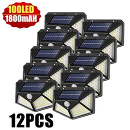 100 luces solar de pared solar LED sensor de movimiento solar impermeable al aire