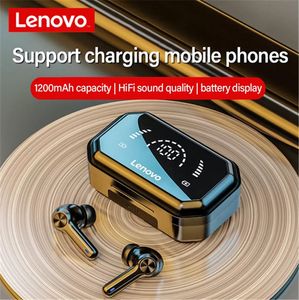 100%Lenovo LP3 Pro Bluetooth Auriculares TWS Touch Touch Control Auriculares Pantalla LED Batería grande de 1200 mAh Caja de carga Auriculares