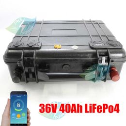 100% LIFEPO4 36V 40AH LIFEPO4 Batterij 12s 50a BMS Power 2000W voor RV EV Scooter Solar Energy + 10A Charger