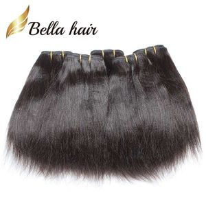 100% Maleisisch haar weeft menselijk haar inslag hair extensions 8 ~ 30 inch 3pcs / lot Yaki natuurlijke kleur bellahahair