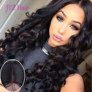 100% Maleisische Peruviaanse Braziliaanse Virgin Menselijk Haar Gratis Verzending 8-24 Inch Op voorraad Diepgolf Lijmloze Full Lace Pruik / Kant Front Pruiken