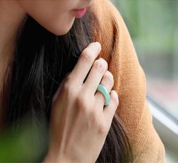 Bague en Jade naturel de haute qualité, taille mixte, 100, couleur de choix droite, pleine de variations, 85138235010532