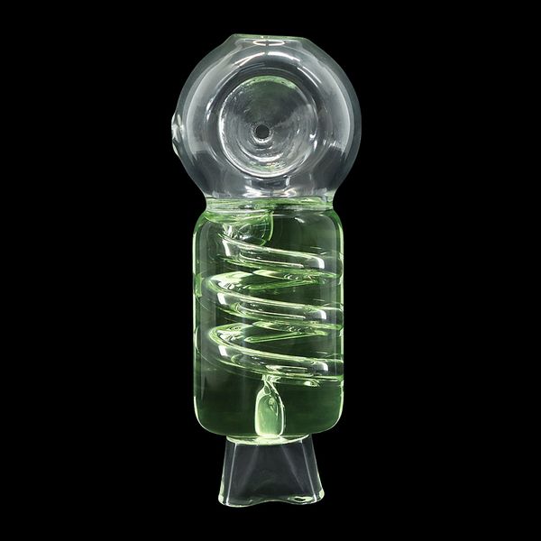 Tubo de mango de vidrio para fumar de 100 MM Tubos de quemador de aceite en espiral Pyrex Tubos de fumar con gel congelado Tubos de mano de vidrio