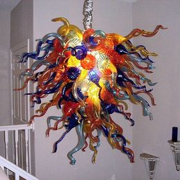 Lampes suspendues colorées 100% soufflé à la bouche en verre borosilicaté de Murano pendentif-lumière Art escalier lumière Villa salon plafonnier