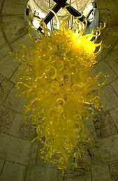 100% soufflé à la bouche CE UL Borosilicate verre de Murano Dale Chihuly Art jaune bulle verre suspension