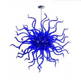 100% mondgeblazen hanglampen ce ul borosilicaat murano stijl glas dale chihuly kunst blauw lamp unieke hedendaagse kroonluchters