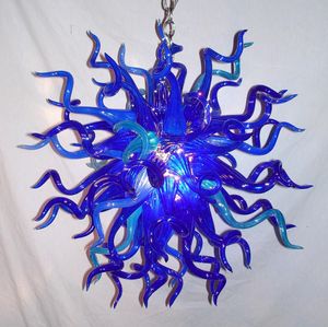 Lámparas colgantes sopladas con la boca 100% CE UL Borosilicato Murano Style Glass Dale Chihuly Art Blue Antique Glass Chandeliers Shade Lamp