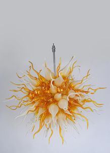 100% Mondgeblazen CE UL Borosilicaat Murano Glas Dale Chihuly Art Golden Pendant Modern Hotel Lamp