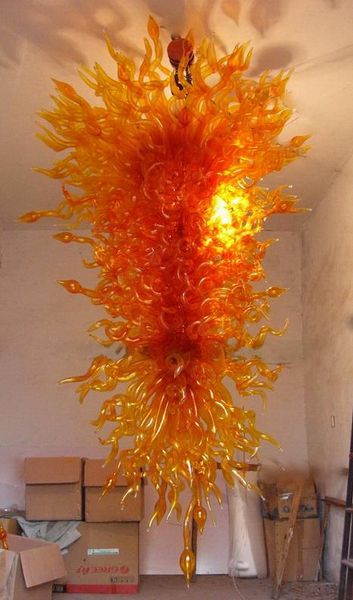 100% Lampes suspendues soufflées à la bouche CE UL Borosilicate Murano Style Verre Dale Chihuly Art Grande Lampe pour Villa Lustre En Verre Fait Maison