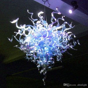 100% lustre en verre de Murano soufflé à la bouche, abat-jour en verre conçu par art, suspendu à LED, lustre décoratif de plafond de villa d'hôtel en cristal moderne