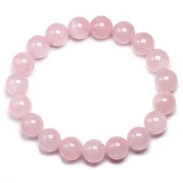 100% NATURELLE BRACEMENTS AAAAA BIELLES BIELLES ROSE ROSE ROSE Bracelet Natural Stone Gemstone Chakras Perle Handmade Lover Gifts 240410