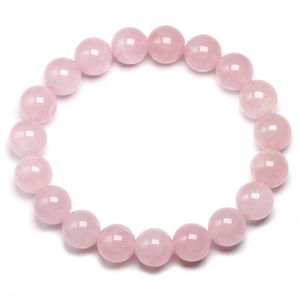 100% naturel AAAAA Femme Bracelet Bijoux Rose Rose Quartz Bracelet Natural Stone Gemstone Chakras Perle Handmade Lover Gifts 240402