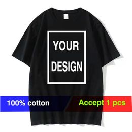 100 coton naturel t-shirt personnalisé bricolage graphique ou texte ajoutez votre conception t-shirt doux de haute qualité à manches courtes Camisetas 220712gx