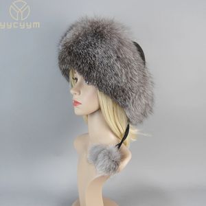 100% naturel fourrure de renard chapeau femmes casquette épaisse fourrure casquette hiver chaud chapeau femme mode pour femmes chapeau avec cache-oreilles chapeau 231226