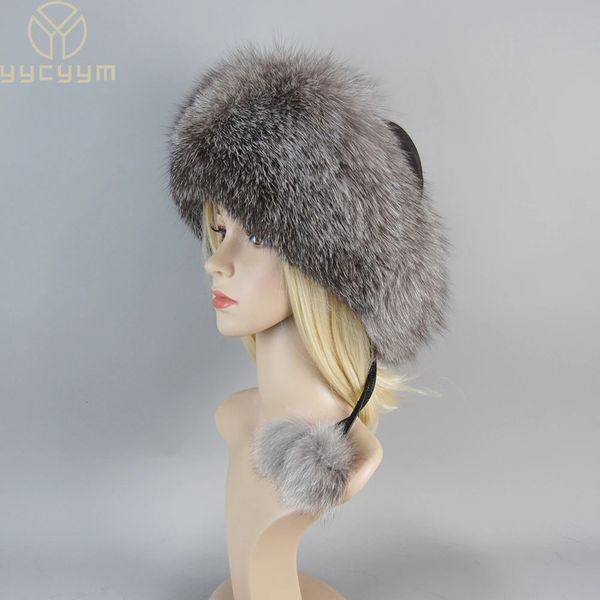 100% sombrero de piel de zorro natural, gorro para mujer, gorro con pelo grueso, gorro cálido de invierno, moda femenina para mujer, sombrero con orejeras 231226