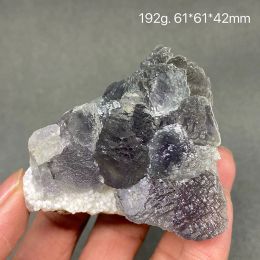 100% naturel vert violet coeur étalé de la fluorite cristal brute minerai de minerai de minerai