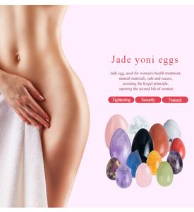 Ensemble d'outils de Massage d'œufs de Yoni en Jade 100% naturel, perceuse à Quartz Rose, œuf de Yoni, exercice de Kegel, entraînement musculaire vaginal, masseur, pierre originale, œuf en cristal