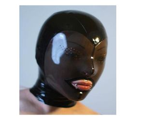 Cagoule en latex naturel 100, masque fétiche de cosplay en caoutchouc, 0125950866