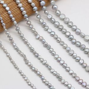 100% perle naturelle trou horizontal perle gris clair double face pour la fabrication de bijoux collier à faire soi-même bracelet accessoires charme cadeau 36 cm 240220