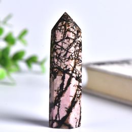 100% naturel quartz point rhodonite obélisque rose en pierre rosée ornement rhodochrosite pour la décoration intérieure énergie collection de pierre de guérison