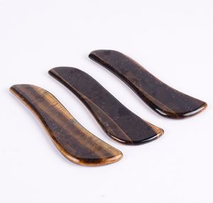 100% Natural Real Tiger Eye Guasha Massage Board Beauty Handgemaakte Gezichtsmassager Schrapen Jade Stone Health Care