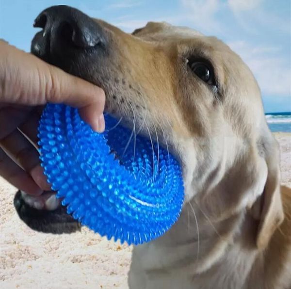 100% de goma Natural, juguetes duraderos para masticar perros, pelota de juego con chirriador para perros agresivos e indestructibles, suministros para mascotas