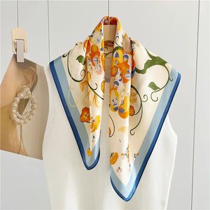 100% natuurlijke zijden sjaal voor vrouwen print bufanda mujer real headscarf 65x65cm bandanas sjaals vierkante nekscarf wraps 240410
