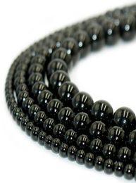 100 Perles d'obsidienne noire en pierre naturelle Round Gemstone Perles en vrac pour le bracelet bricolage Bijoux de fabrication 1 brin 15 pouces 410 mm23294509989751