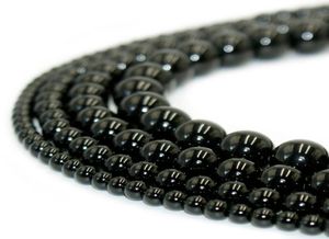 100 natuursteen zwarte obsidiaan kralen ronde edelsteen losse kralen voor doe-het-zelf armband sieraden maken 1 streng 15 inch 410 mm23294507545418