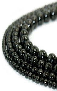 100 natuursteen zwarte obsidiaan kralen rond edelsteen losse kralen voor doe -het -zelf armband sieraden maken 1 streng 15 inch 410 mm23294504010162