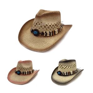 100% natuurlijke stromebel cowboy hoed vrouwen mannen handgemaakte weefcowboyhoeden voor lady tassel zomer westers