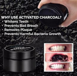 100 dientes naturales en polvo de bambú dentifrice cuidado oral de higiene de higiene Activada concha de coco de carbón orgánico Dientes dientes 4158562