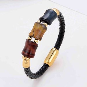 100% Naturel Oeil De Tigre Bracelet Charme En Cuir Bracelets Pour Femmes En Acier Inoxydable Fermoir Magnétique Hommes Bijoux Saint Valentin Cadeau