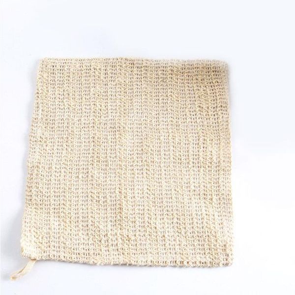 Serviette de nettoyage en Sisal 100% Nature, pour le bain, exfoliant pour le corps, tissu de lavage en Sisal, 25x25cm, pour douche, tissu en lin Sisal Waseu