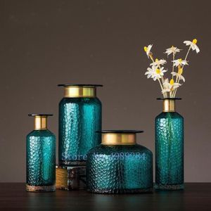 100% nouveau nordique verre Transparent or Concave serpent fleur Vase salon fleur Arrangement hydroponique décoration de la maison 2452