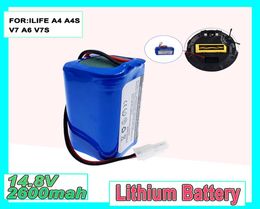 100 Nieuw origineel 148V 2600MAH 3200 mAh batterijpakket Li ion oplaadbaar voor ilife A4 A4S A6 V7S Plus Robot Vacuum Cleaner8924954