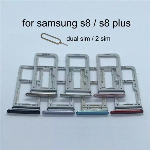 100% nouveau SIM Micro SD Memory Memory Carte Tray Holder Slot Slot Remplacement pour Samsung Galaxy S8 G950 VS S8 Plus G955 200PCS FREST UPS