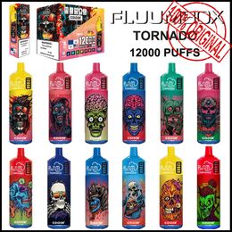 100% d'origine 12000 bouffés Flum Box Tornado Rechargeable Disposable Vape 20ml 650mAh 12 FLAVORS 0% 2% 3% 5% FAUMBO