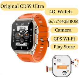 100% d'origine 4G CDS9 Ultra Android Smart Watch avec Play Store Rotating Camera WiFi GPS SIM Card 448 * 528 AMOLED SMARTWATCH