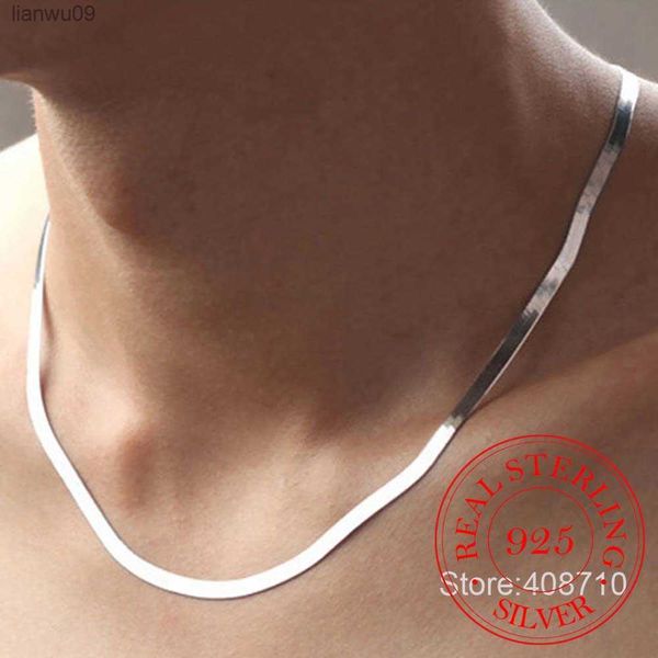 100 Original 925 Solid Sterling Silver Chokers Colliers pour Femmes Fine Jewelry Wedding Épais Chaînes Colliers Homme Collier Cadeau L230704