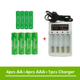 100% originele AA en AAA oplaadbare alkalische batterij met oplader 1.5V 4800 mAh+3800 mAh voor klok- en muisspeelgoed+gratis levering