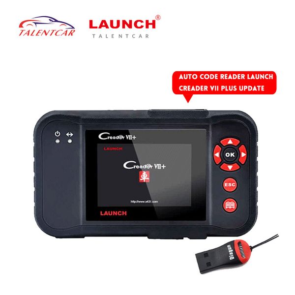 Herramienta de lector de código automático 100% Original Launch X431 Creader VII + Creader VII Plus actualización a través del sitio web oficial OBDII escáner igual que CRP123