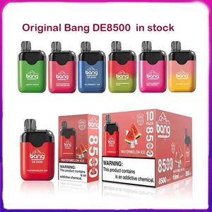 100% originele Bang de8500 8500 trekjes mesh spoel wegwerp E sigaret Vape Pen 18 ml voorgevulde mini box Pods 550 mAh oplaadbare batterij 0% 2% 3% 5% Pod Puffs Vape